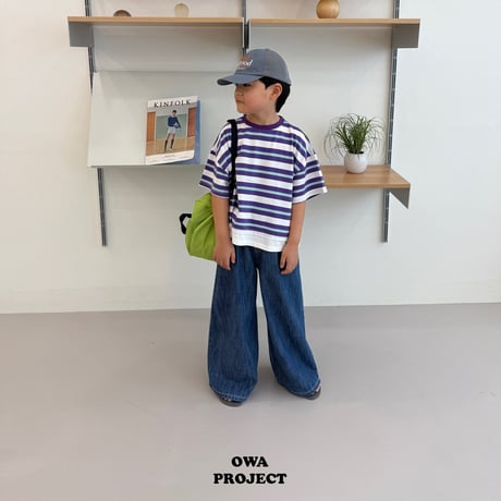 owa/47. wide linen denim pants S-XL