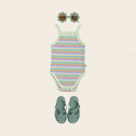oottbebe/88. rainbow suit sleeveless S(0-6M)-M(6-12M)