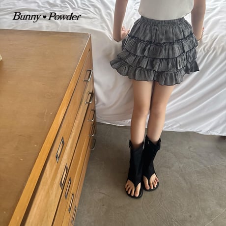 bunnypowder/123. check kangkang skirt pants S-XL