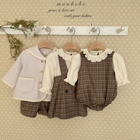 monbebe/8. romi check suit S(3-12M)-M(12-24M)