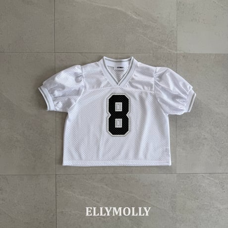 ellymolly/108. mesh puff v neck T-shirt 13-19