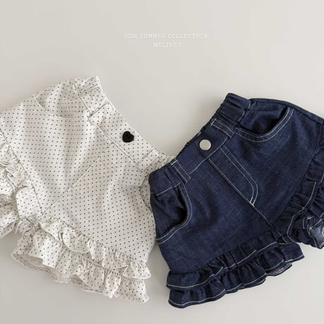 melikey/79. two two fril half pants XS-XL