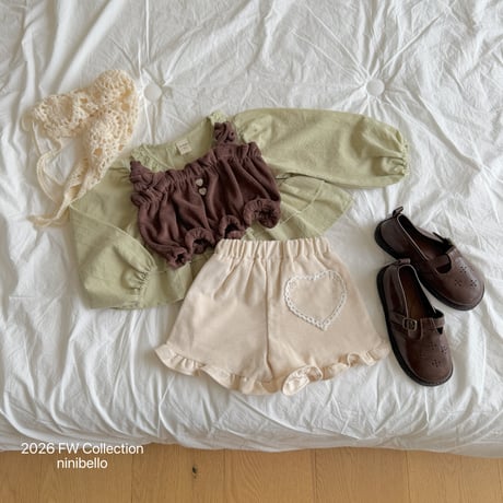 ninibello/60. Heart Frill Corduroy Shorts XS-XL