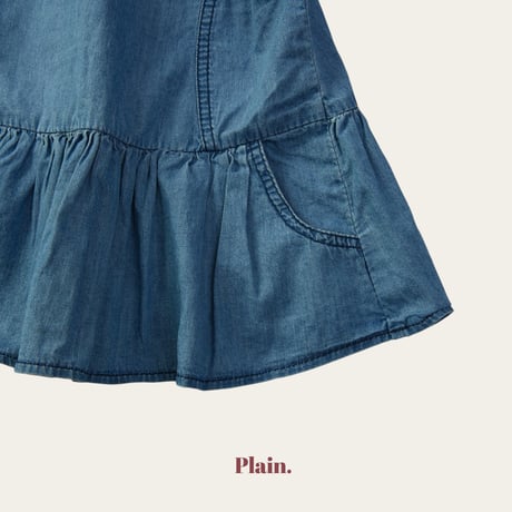 plain/9. denim flare one-piece XS-XL