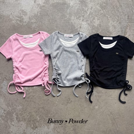 bunnypowder/144. shirring ray T-shirt 2XL-4XL