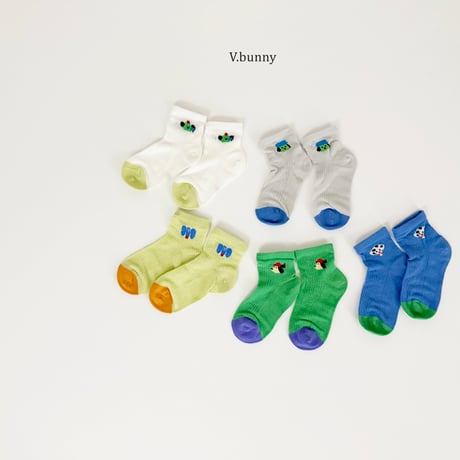 vbunny/89. green dog socks set M(130-150)-XL(180-210)