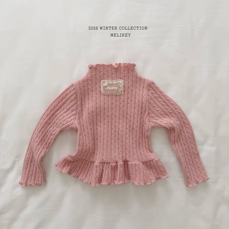melikey/10. cable fril T knit JS-JM