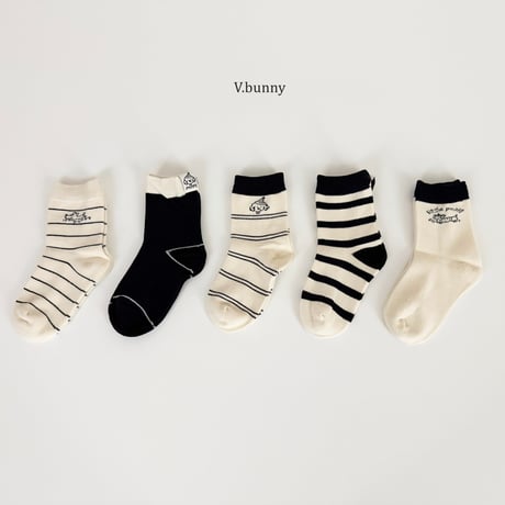 vbunny/46. puffy socks set M(130-150)-XL(180-210)