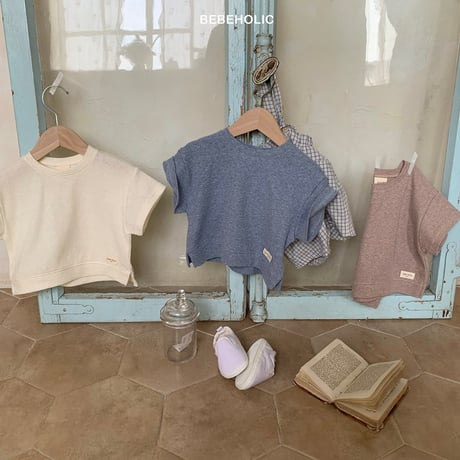 bebeholic/46. rough waffle T-shirt S(3-6M)-L(12-18M)