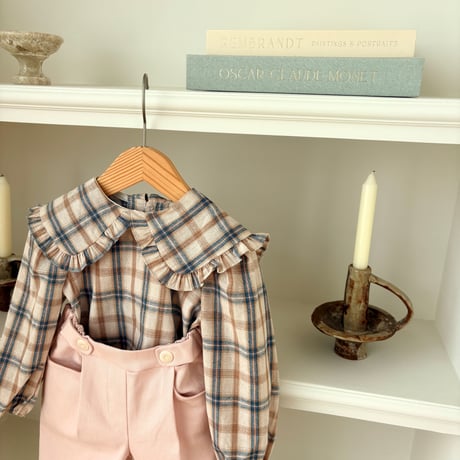 ohho/15. check fril collar blouse S-2XL