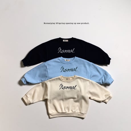 normalplay/39. wave embroidery man-to-man JS-JM