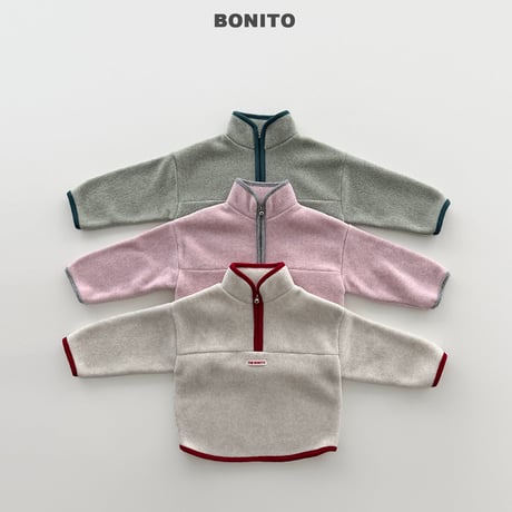 bonito/23. cotton candy two color half zipup 12M-XL