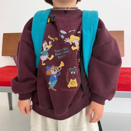 gou/79. go  you cartoon man-to-man XS(2-3Y)-XL(6-7Y)