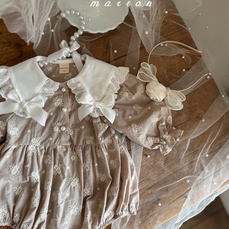 marron/14. peuty ribbon suit 6M-18M