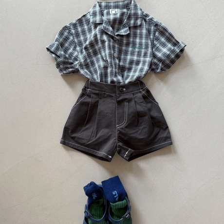 minimal/62. half t check shirt S-XL