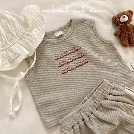valubebe/48. waffle sleeve T-shirt 6M-S