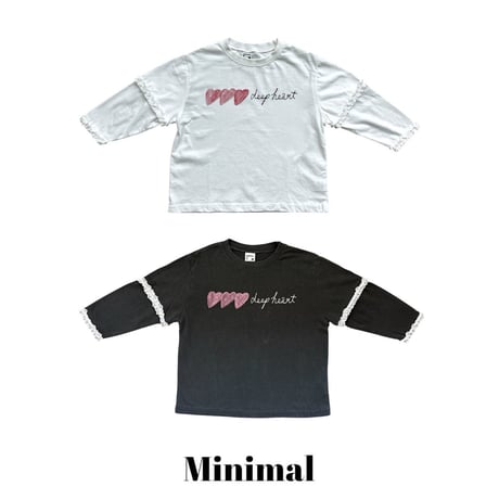 minimal/53. heart lace T-shirt S-XL