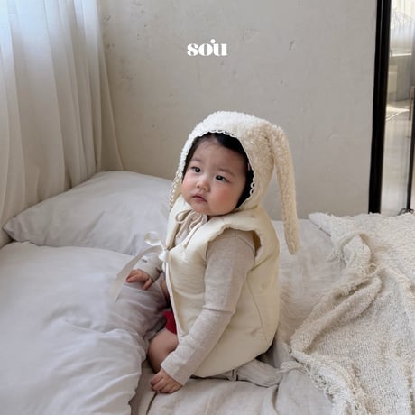 sou/2. heart embroidery padding vest 12M-M