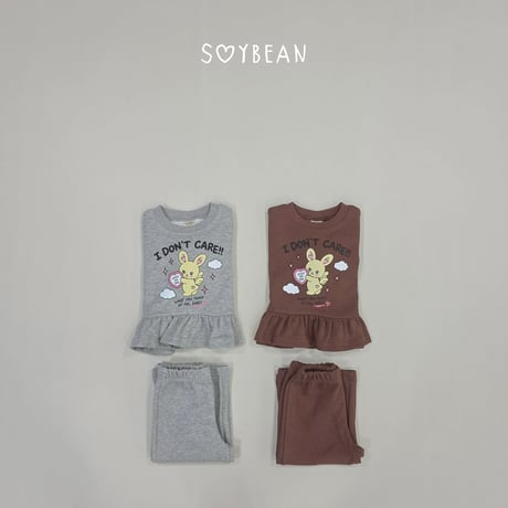 soybean/116. plan ) bunny fril wide updown set XS-XL