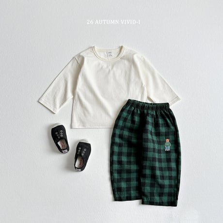vividi/23. bb bear check pants XS-XL