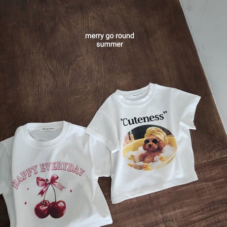 merrygoround/14. summer print T-shirt XS-2XL