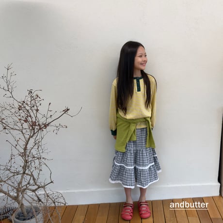 andbutter/31. Stripe Henley T-Shirt S-XL
