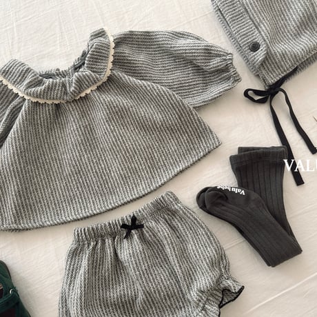 valubebe/55. herringbon fril blouse 6M-S