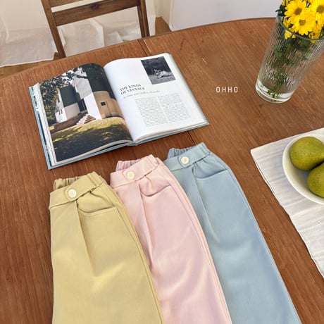 ohho/12. milk bizo pin tuck pants S-2XL