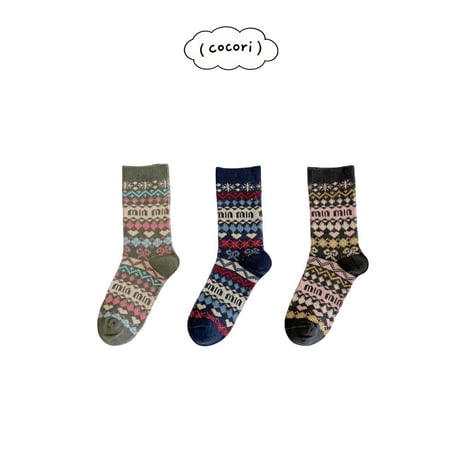nightbebe/33. Nordic socks set M(3-5)-XL(9-12)