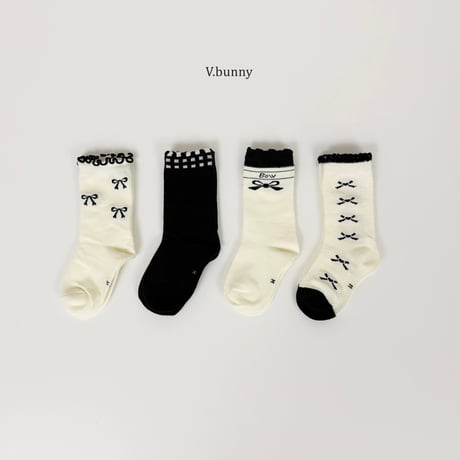 vbunny/4. bow socks set M(130-150)-XL(180-210)