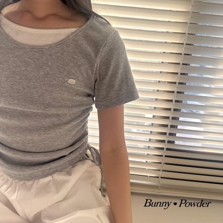 bunnypowder/144. shirring ray T-shirt 2XL-4XL
