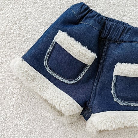 urbanrabbit/17. Shearling Denim Shorts JS-JM