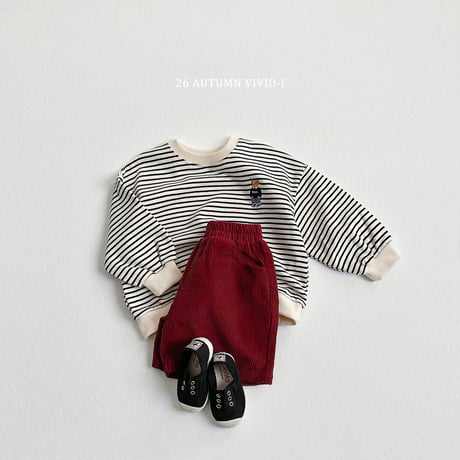 vividi/175. stripe bear embroidery updown  XS-XL