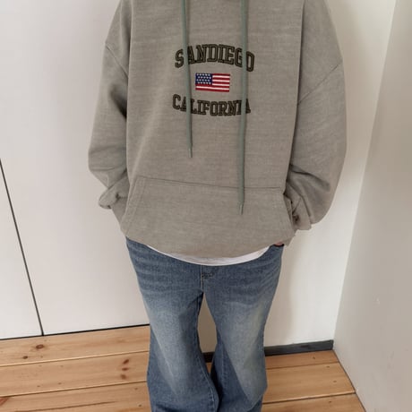 fromi/49. pigment sandy embroidery hood S-XL
