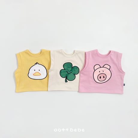 oottbebe/63. lucky friends vest XS(1-2Y)-XL(6-7Y)