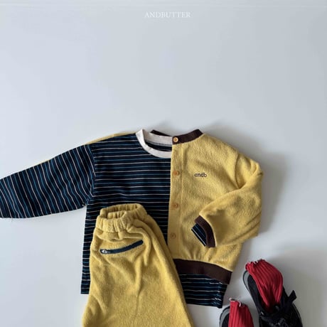 andbutter/43. Two-Tone Terry Cardigan JS-JM