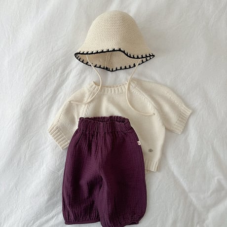 minirobe/10. emblem 3/4 Sleeve Knit  S-XL