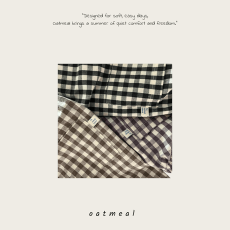 oatmeal/5. basic check pants XS-XL