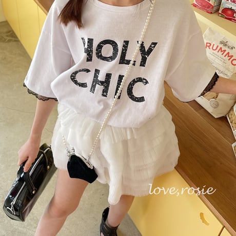 loverosie/95. lace boxy tee  L-XL