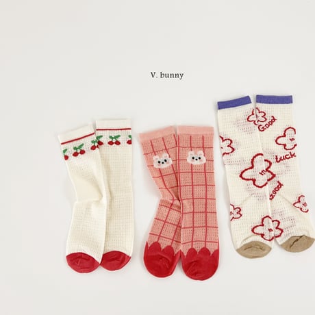 vbunny/27. good cherry socks set FREE(32CM)
