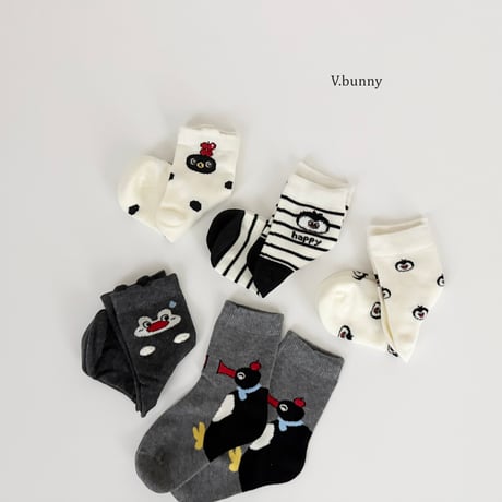 vbunny/49. penguin socks set M(130-150)-XL(180-210)