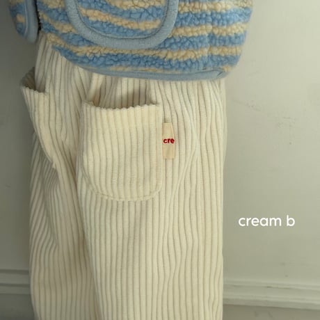 creambbang/20. corduroy pocket wide pants XXS-XL