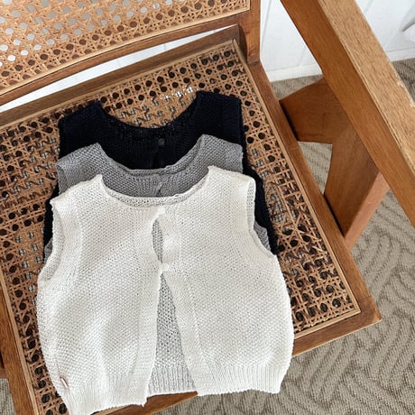 minirobe/37. button knit vest S-XL