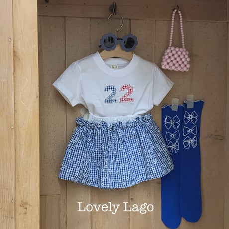 lago/9. 22 embroidery T-shirt S-JS