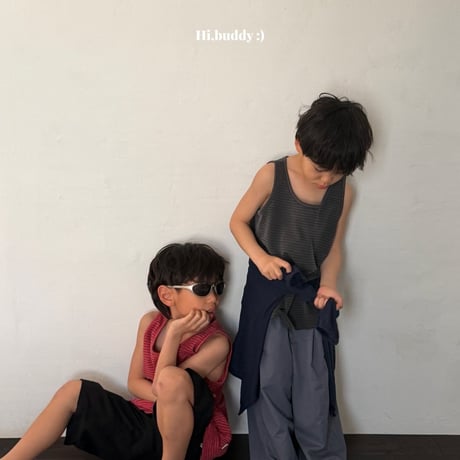hibuddy/9. pig stripe sleeveless S-XL