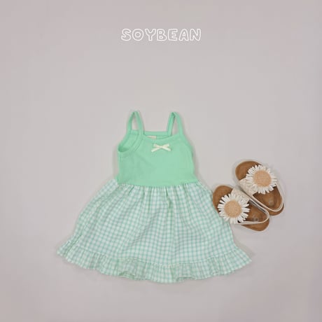 soybean/40. plan ) fril ribbon sleeveless one-piece XS-XL