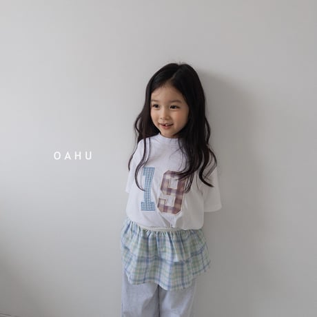 oahu/46. check patch T-shirt S-XL