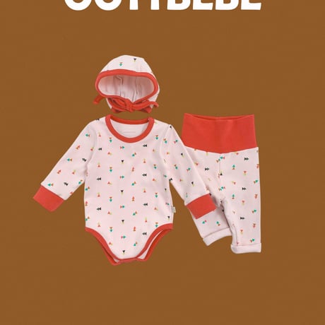 oottbebe/14. Triangle rectangle suit bonnet set S(0-6M)-M(6-12M)