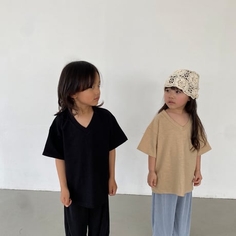 mikki/81. simple slave v neck T-shirt 2XL-4XL