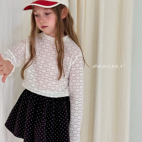 poisson/41. lace rayerd T-shirt JS-JM